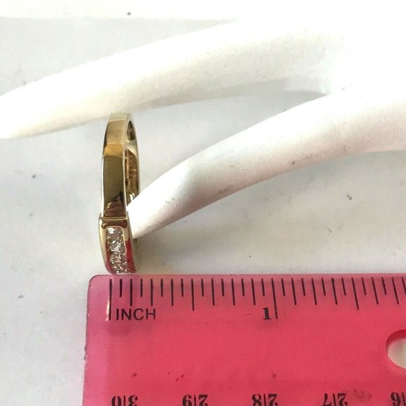 Gold Cubic Zirconia Eternity Anniversary Ring Size 12 VintageStyle Plated Unisex - Picture 8 of 9